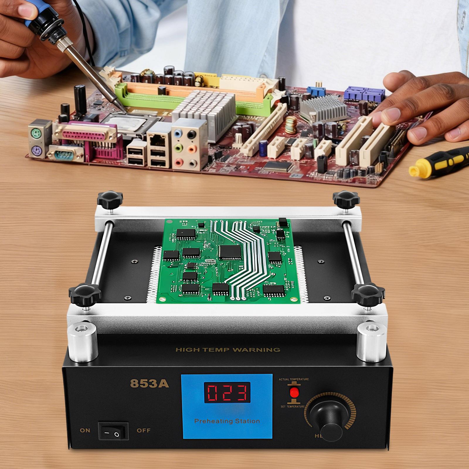 

450W Infrared Preheat Soldering Station, LED Digital Display Preheating Station for BGA SMD PCB Rework, 120x120mm Heating Area 110v чорний