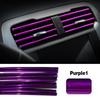 10Pcs Car U Shaped Air Outlet Decorative Strip Universal Chrome-Plated PVC Trim Strip Decor for Auto Interior Styling Accessorie