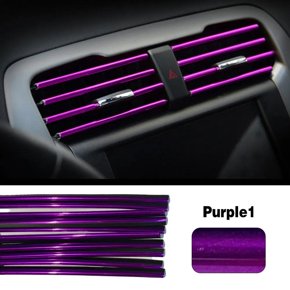 10Pcs Car U Shaped Air Outlet Decorative Strip Universal Chrome-Plated PVC Trim Strip Decor for Auto Interior Styling Accessorie