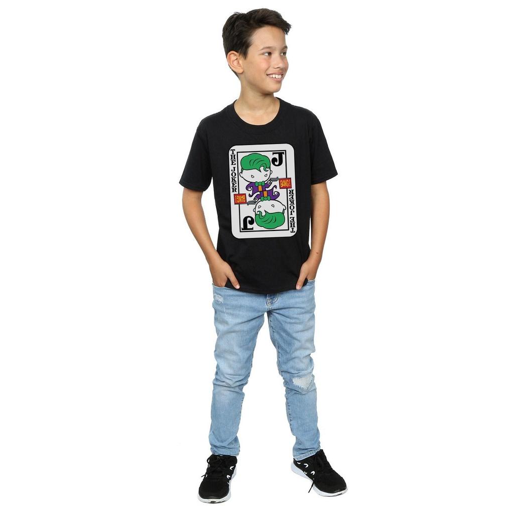 DC Comics Jungen Chibi Joker Spielkarte T-Shirt