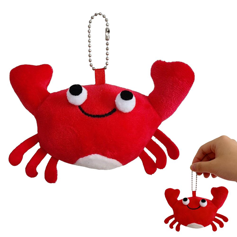 Kawaii Mini Kreeft Pluche Sleutelhanger Schattige Gevulde Krab Zacht Dier Hanger Voor Rugzak Tas Decoratie Verjaardagsfeestjes Bedankjes red
