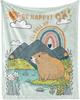 Capybara Flannel Throw Blanket Cute Animals Pattern Blanket Lightweight Comfortable Warm Super Soft Blanket for Couch Bed Sofa