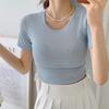 New Arrivals Open Run ShorT Sleeve SofT T shirT Women Ribbon Glam Look