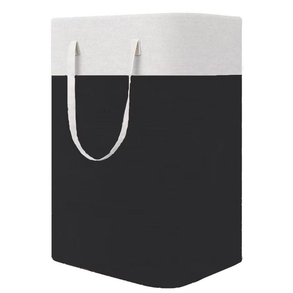 Foldable Striped Laundry Basket – Large Capacity Fabric Hamper for Dirty Clothes Storage