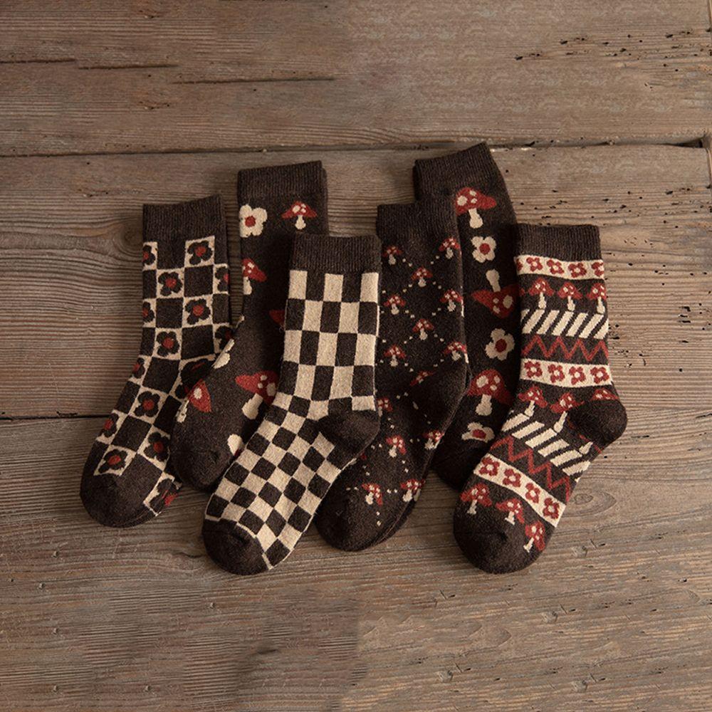 

Осень-зима шерстяные цветочные аксессуары для одежды носки средней длины модные женские носки корейский стиль носки A2