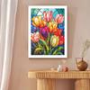Pittura Diamante 5D Fai da Te Fiore di Tulipano Diamante Rotondo Completo Mosaico Ricamo Kit Punto Croce Decorazione Casa Arte Hobby Regali