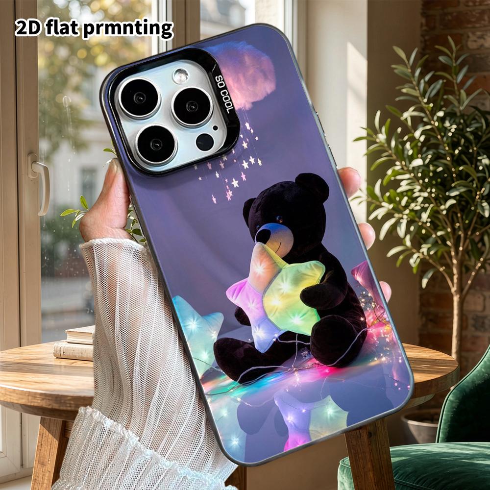 Phone Case: 2D flat, fits iPhone 18 17 16 15 14 13 12Pro protective case, plush little bear, perfect Christmas and Halloween holiday gift
