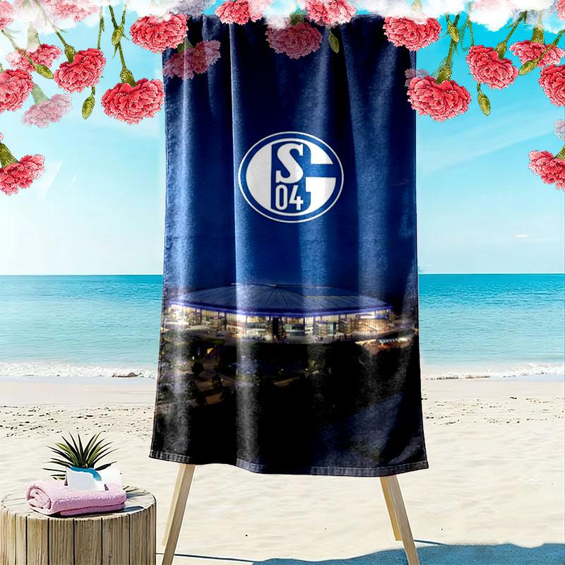 Asciugamano da Spiaggia Stampato FC Schalke 04, Asciugamano Grande Morbido ad Asciugatura Rapida per Spiaggia Campeggio Nuoto