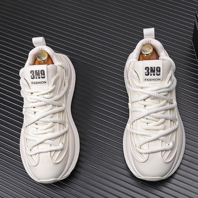 Fashion Men's new autumn and winter cashmere warm cotton shoes with thick soles inside heightening leisure sports shoes  a40