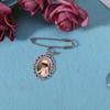 Wedding Bouquet Photo Charm Diy Pin Making Lace Frame Wedding Charm Oval Glass Cabochon Photo Frame Pins with Pendant