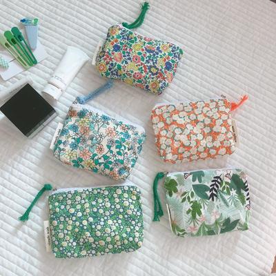 Mini Pamuk Çiçek Organizatör Çanta Kadın Çantası Küçük Kumaş Kozmetik Makyaj Çantası Küçük Çanta bozuk para kesesi Çocuk Kozmetik Durumda