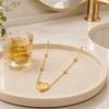Yousheng Heart Charm Necklace, Women Love Heart Necklace, Golden Heart Pendant Dainty Necklace for Daily Wear