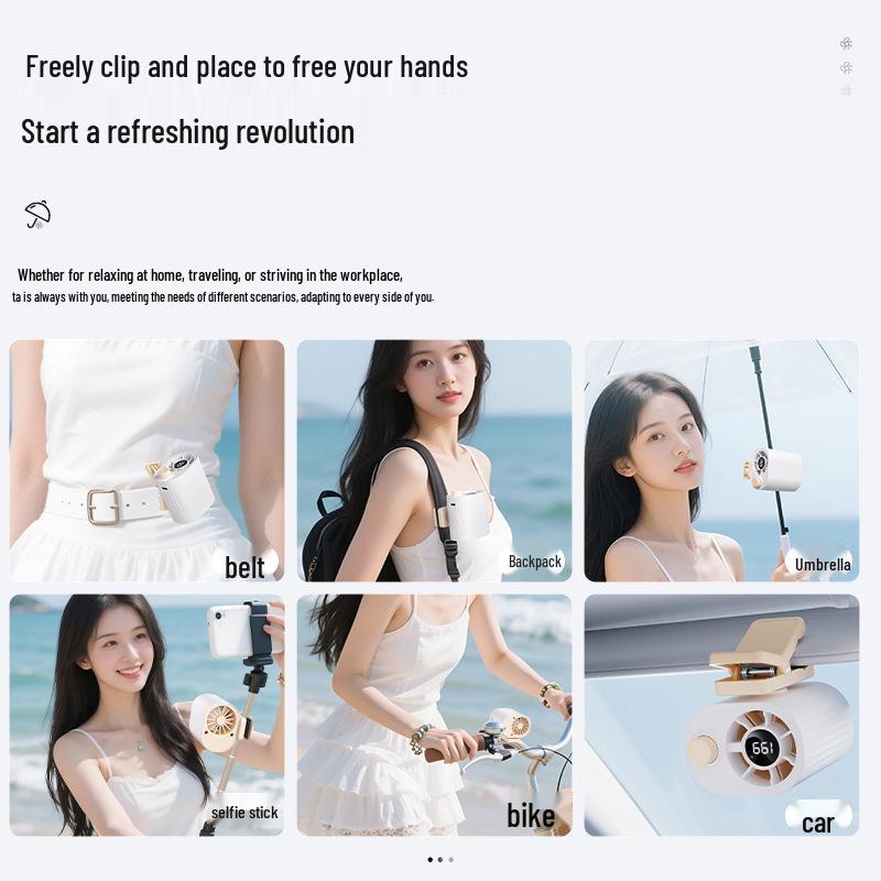 High-Speed Digital Display Clip Fan with Semiconductor Cooling and 100-Speed Settings