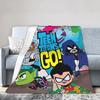 Coperta Familiare Teen Titans Go Flanella Vintage Morbida Coperte per Coprire Sedia Divano Inverno,