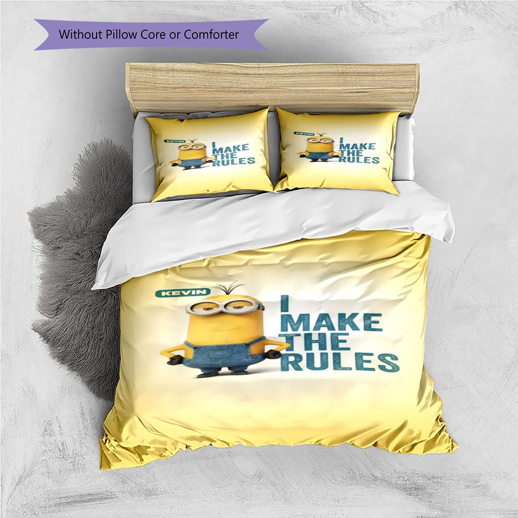 Jorge The Minion's Adorable Greeting: A Comfortable and Cozy Bedding Set—the Perfect Choice To Decorate Your Bedroom.