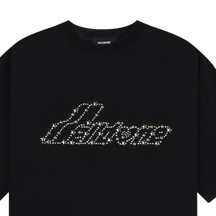 We11Done 25 Early Autumn Crystal Logo Short Sleeve T-Shirt Unisex T-Shirts Black WD-TT2-25-735-U-BK