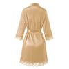 Women's home nightdress, apricot lace-trimmed bathrobe, lightweight and breathable home sleepwear and loungewear