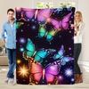 A Cozy Rainbow Glow-In-The-Dark Starry Sky Themed Butterfly Patterned Fleece Blanket, Stylish, Soft, And Warm, Is a Versatile Gift Suitable