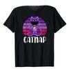 Catnap Retro Sunset Cat Cartoon T-Shirt