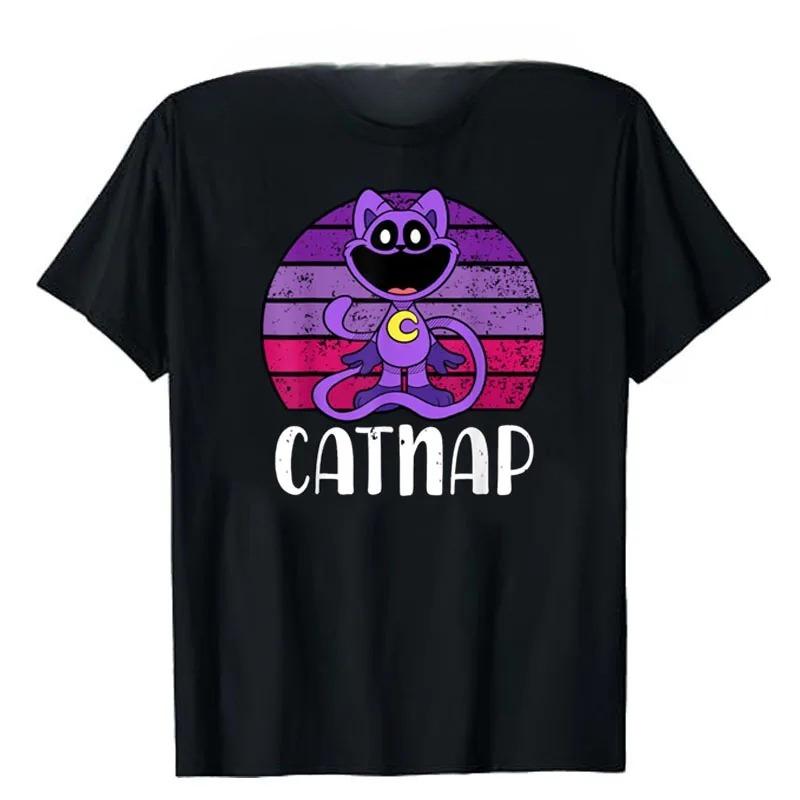 Catnap Retro Sunset Cat Cartoon T-Shirt