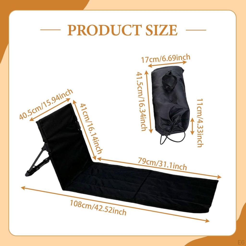 Beach Chair Lounge Mat with Back Support And Carrying Bag for Travel Relaxation