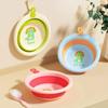 One-hand Foldable Baby Kids WashBasin Bucket Cartoon Dinosaur Multipurpose Plastic Hanging Wash Bin Portable Infant Face Bathtub