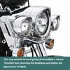 Motorcycle 7" Headlight Trim Ring Visor Style 4.5" Fog Light Cover For Harley Touring Road King Electra Glide Softail FLD/FLH