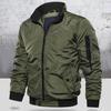 Cuello Alto Mangas Largas Bolsillos Oblicuos Puños de Canalé Chaqueta Informal Otoño Invierno Engrosado Impermeable Abrigo para Hombre Ropa Diaria