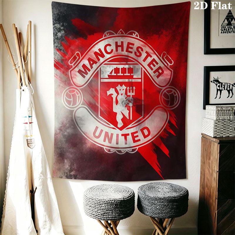 Man Utd C Wall Hanging Printed Fabric Blanket Decorative Tapestries for Bedroom Living Room Home Decor