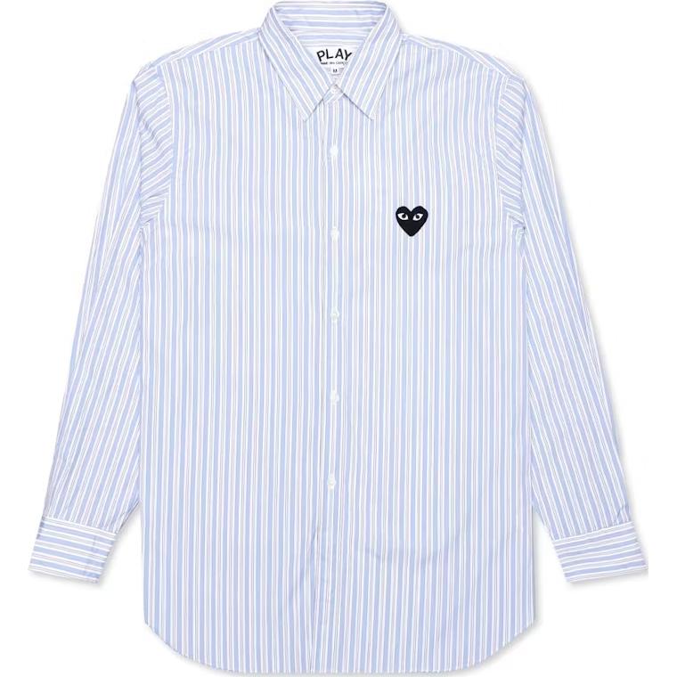 CDG Play Shirt Men's Blue White AX-B020-051-1