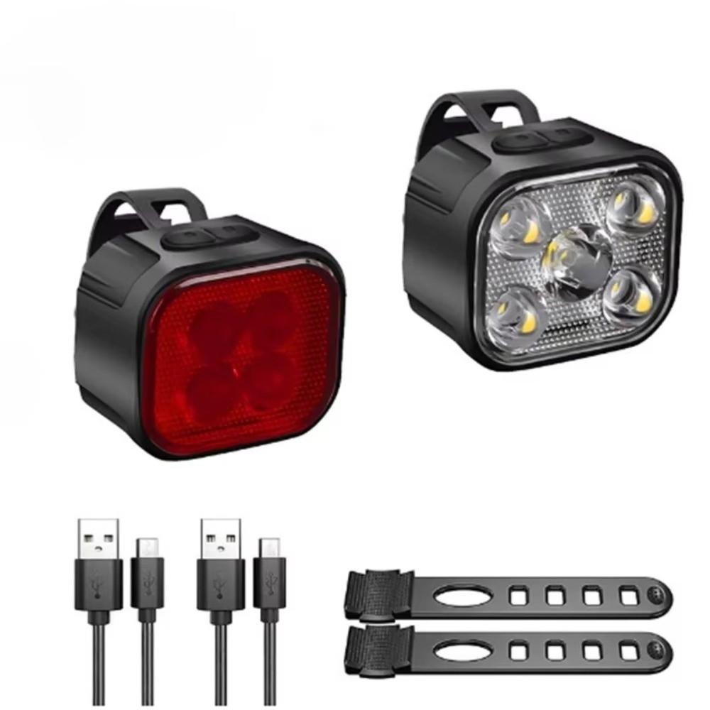 Multiple Brightness Modes LED Bike Light Combo Night Commuting Cycling