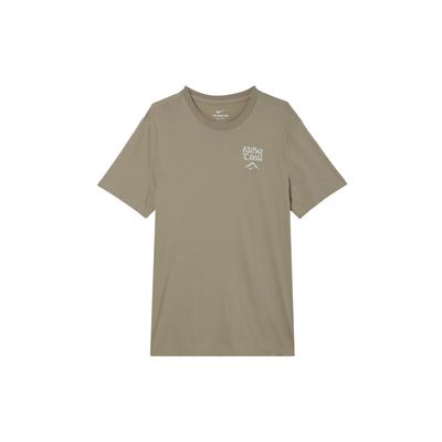 Dri-Fit Logo Print Schnelltrocknendes Lauf-T-Shirt mit Rundhalsausschnitt für Herren Oberteile Khaki FZ8055-247