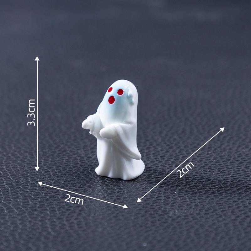 Halloween Scary Ghost Ornament Mini Resin Bone Skull Coffin Chair Statue for Holiday Party Tabletop Decor