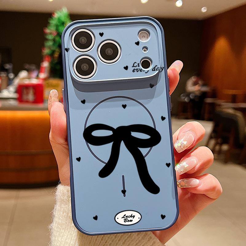 

Butterfly Bowknots Pattern Case For iPhone 17 Pro Max Funda iPhone 16 15 14 13 Pro Max Magnetic For Magsafe Hybrid Slim Matte Cover iPhone 14 Pro MAX синий