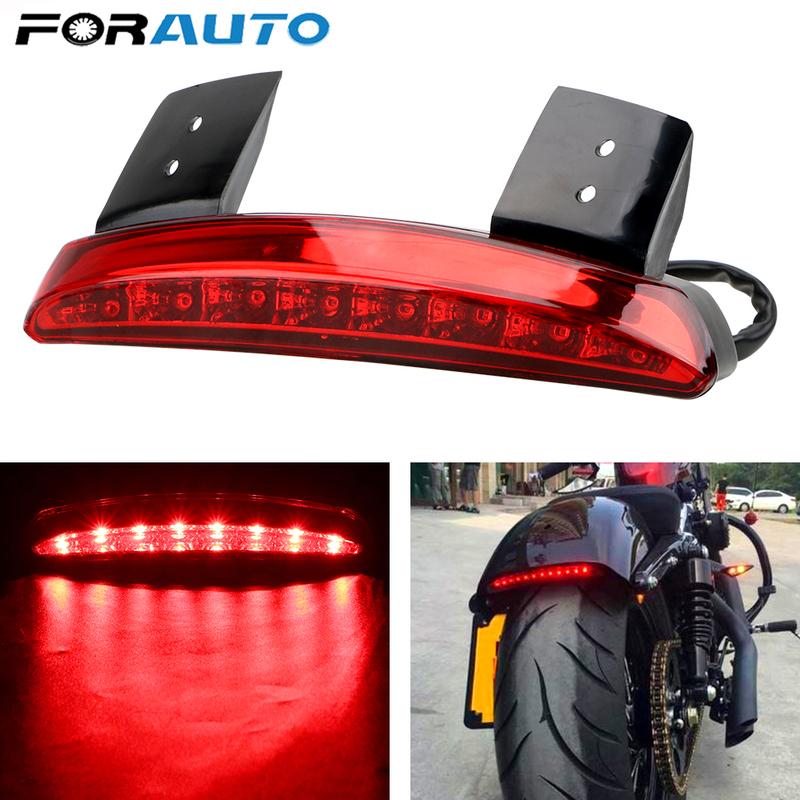 Red LED Brake Tail Light For Bike Motocycle Touring Sportster XL 883 1200 Cafe Racer Rear Fender Edge Taillight