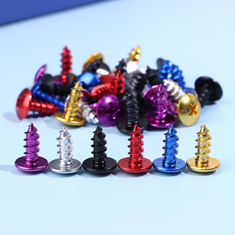 30Pcs/Pack M5*12Mm Universal Aluminum Alloy Motorcycle Cross Head Self Tapping Bolts Screws Nut Round Head Thread Diameter