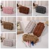Large Capacity Stationery Bag Stationery Organizer Plush Pen Bag Plush Pencil Case  School