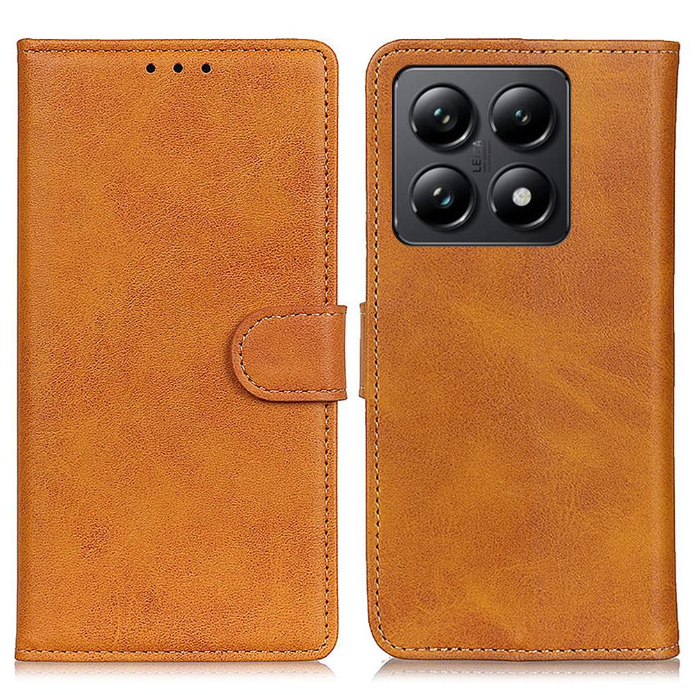 

For Xiaomi 14T Pro Stand Wallet Case Cowhide Texture Leather Phone Cover C