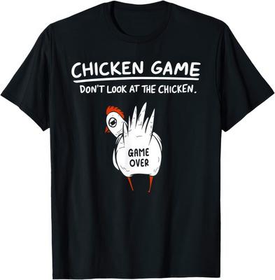 Jeu du Poulet Ne Regarde Pas le Poulet T-shirt Drôle Blague Humour Hommes Enfants