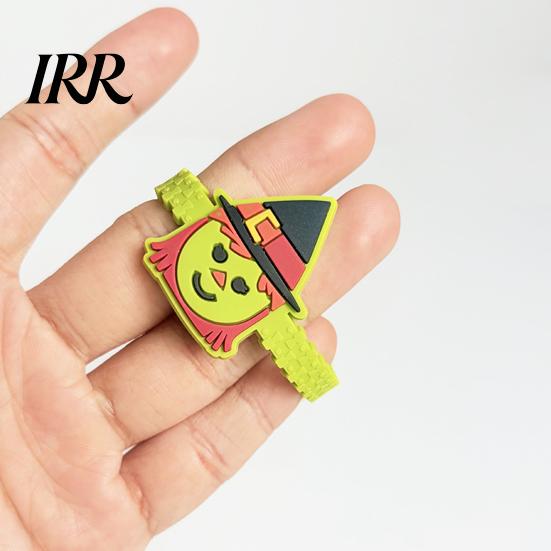 Holiday Decoration for Kids 8 Pcs Halloween Bracelets, Adjustable Soft PVC Wrist Straps Adults, Wristbands Children Cartoon Pumpkin Witch Trick