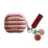 ins niche retro red striped cherry for airpodspro1 protective case airpods 1st generation earphone cover