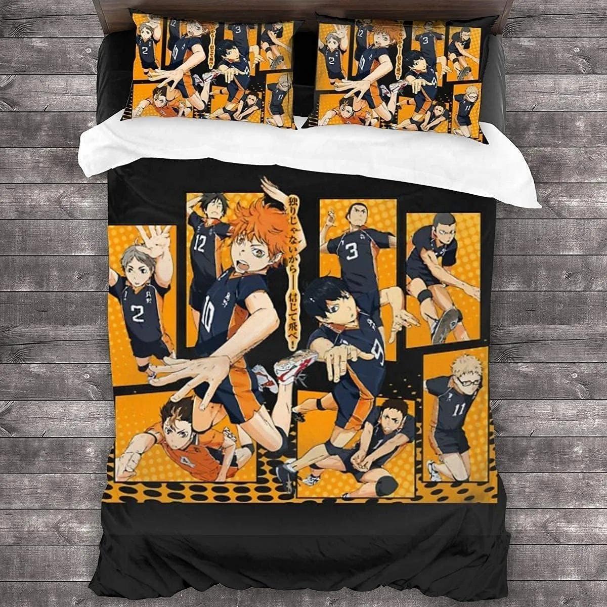 

Haikyu Children s Soft Duvet Cover Pilowcase Voleybal Beding Set Young Boys Young Girls Bedrom Decoration Single Double Sized Dimensions Children Kids 100*200cm Single