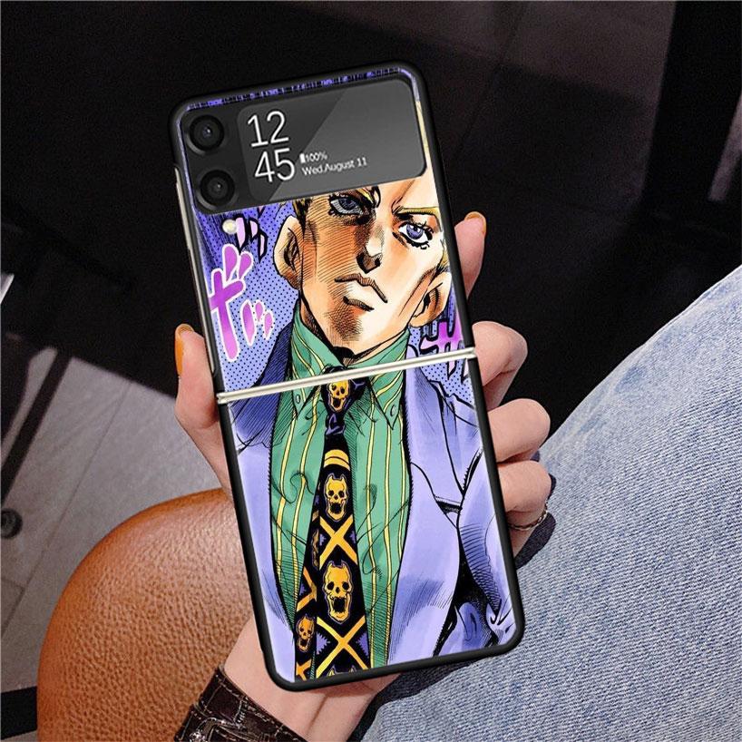 JoJo Kira Yoshikage Killer Queen Phone Case For Samsung Z Flip 7 6 5 4 3 Galaxy ZFlip7 ZFlip6 ZFlip5 ZFlip4 ZFlip3 5G Print Cove