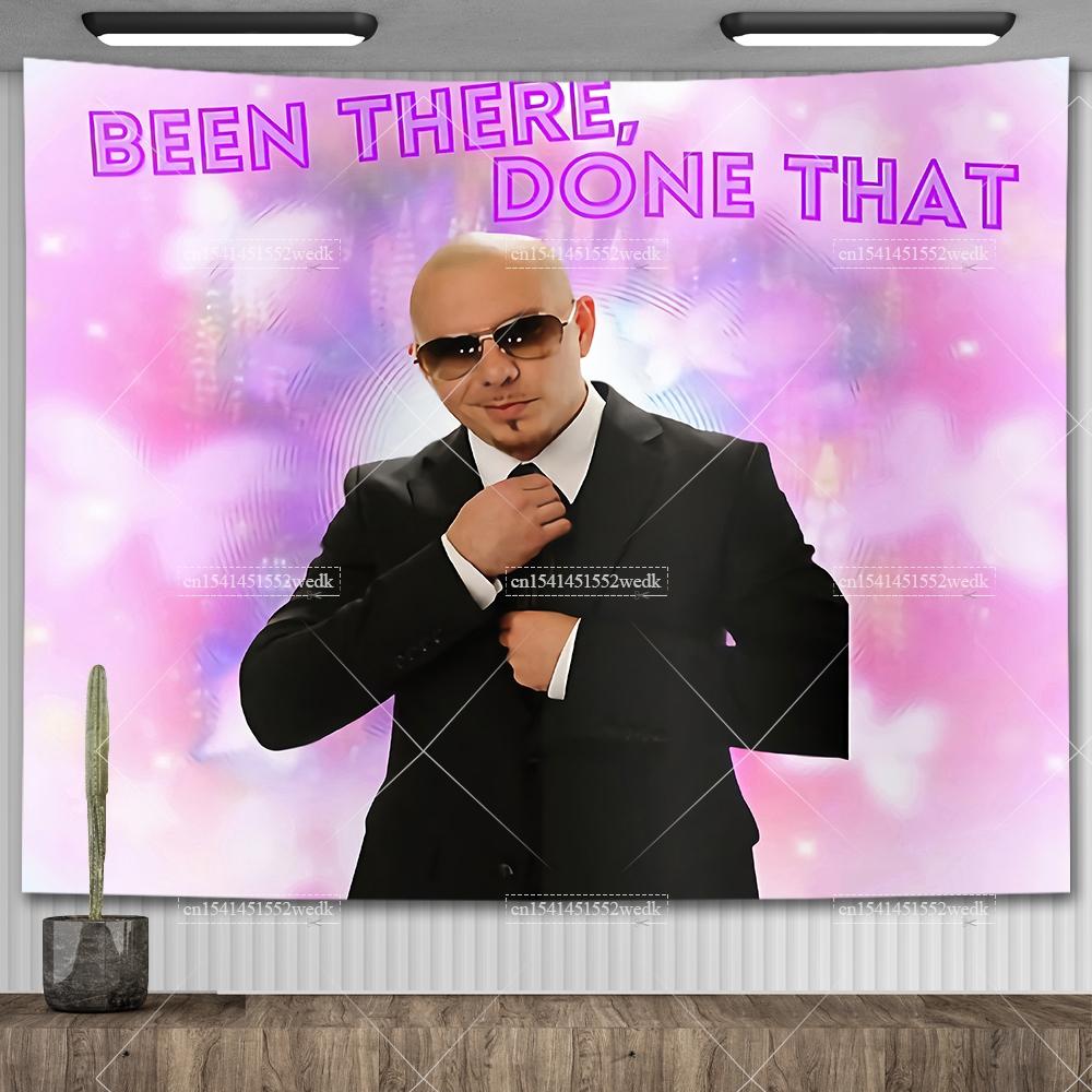 Mr Worldwide Dice To Live Laugh Love Telo da Parete MR 305 Pitbull Meme Telo da Parete Grande Tessuto Appeso a Parete Teli Tappetini Yoga
