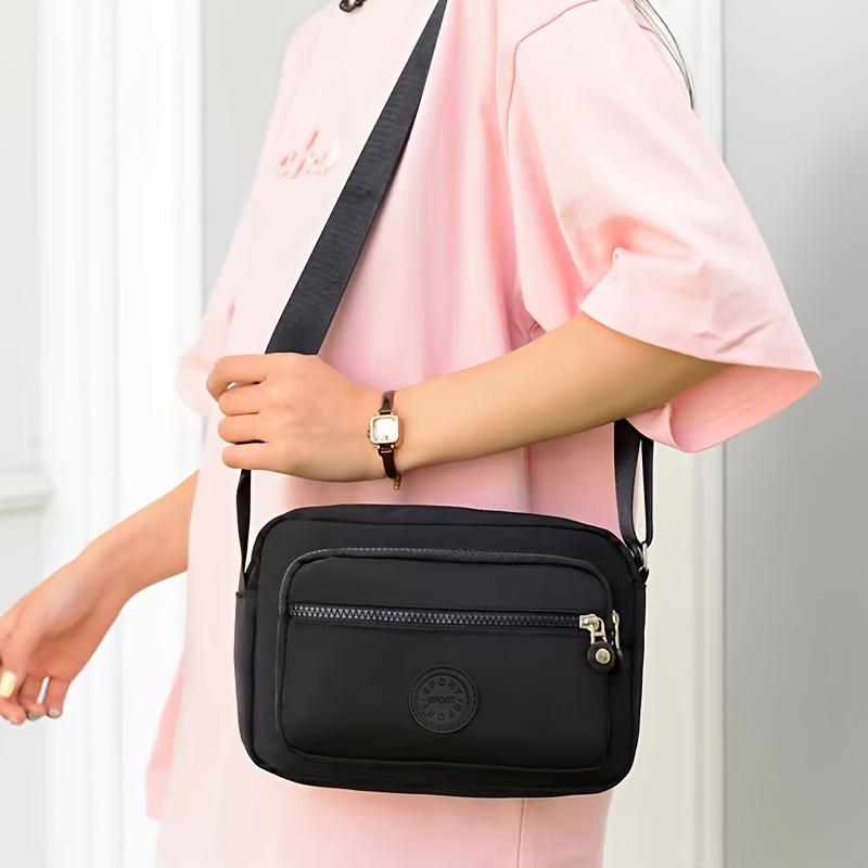 Lightweight Nylon Women's Shoulder Bag - Adjustable Strap, Casual Crossbody Design Zipper Closure, Ideal for Everyday Use