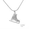 Dreamtimes Zircon 3D Ice Skate Shoe Necklace White Enamel Luxury Blue Pink Crystal Pendant Gift For Man Women Girl Chain Jewelry