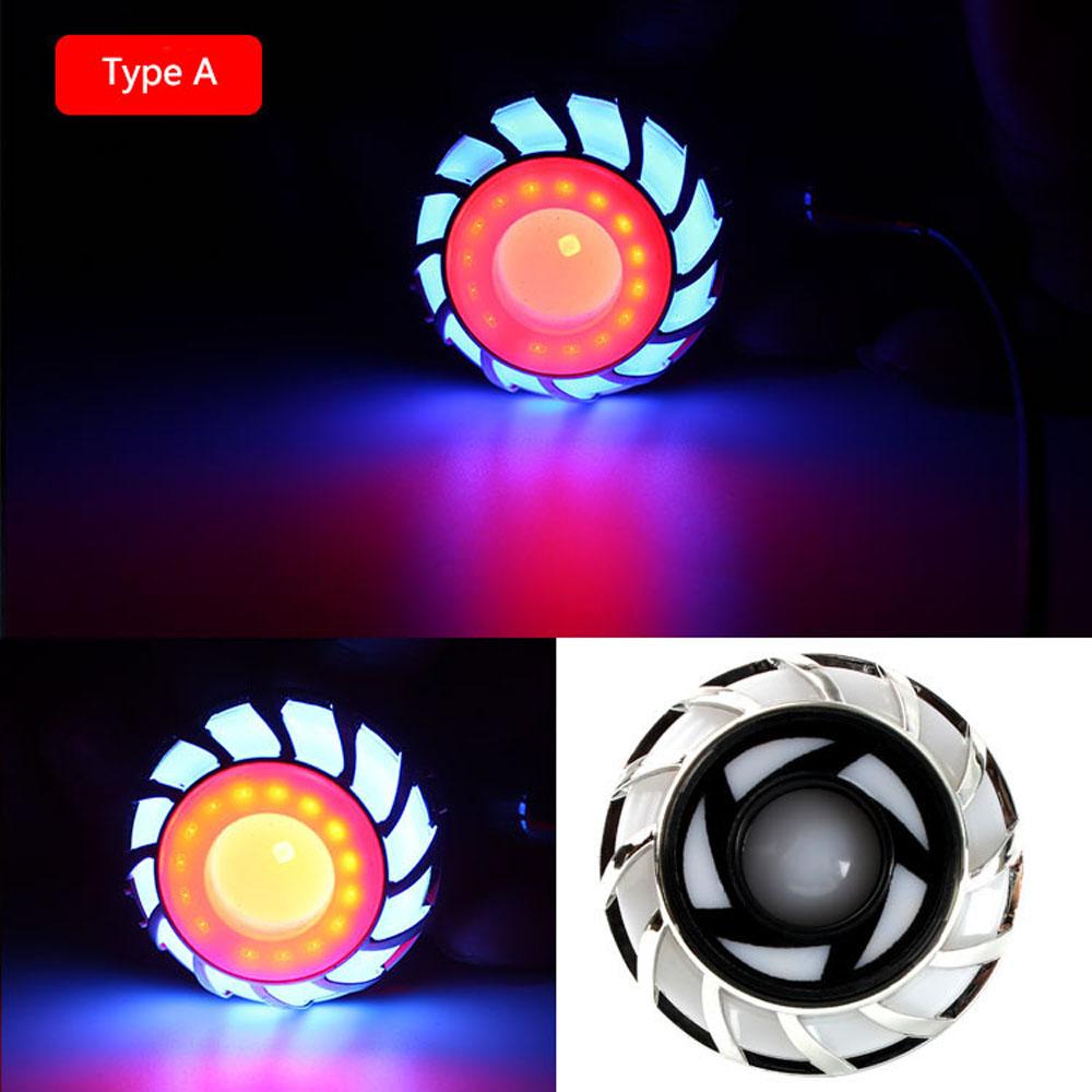 12V Motorcycle Universal Modified Rear Lights LED Colorful Light Brake Angel Eye Turn Signal Motorcycle Indicators Brake Tail