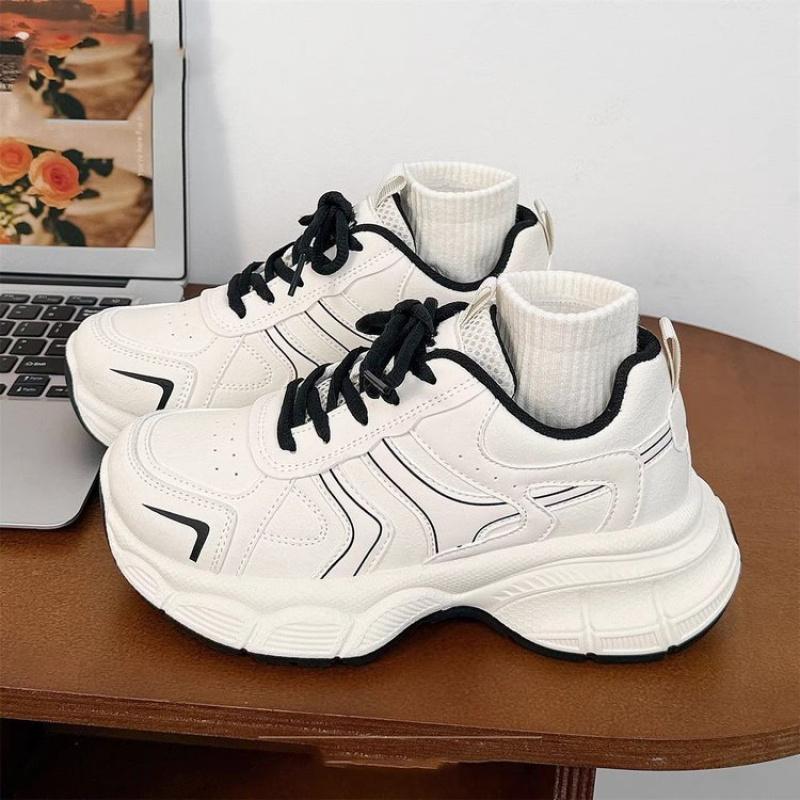 Trendy Dad Shoes for Women, Original New Design, High-Value Retro Versatile White Sneakers, Thick-Soled Casual Sports Shoes