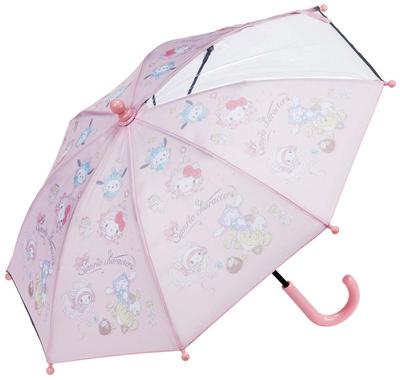 Umbrella 35cm Sanrio Characters Kitten Cat for Years Old Approximately Comes with a Transparent Window To Ensure Visibility To Prevent Fingers from