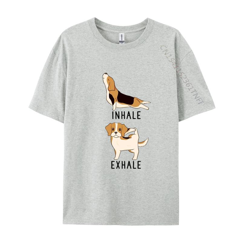 Inhale Exhale Beagle Yoga Tshirt Unisex Humorous TShirt Cotton Tees Harajuku TShirt Anime Printed Tshirt